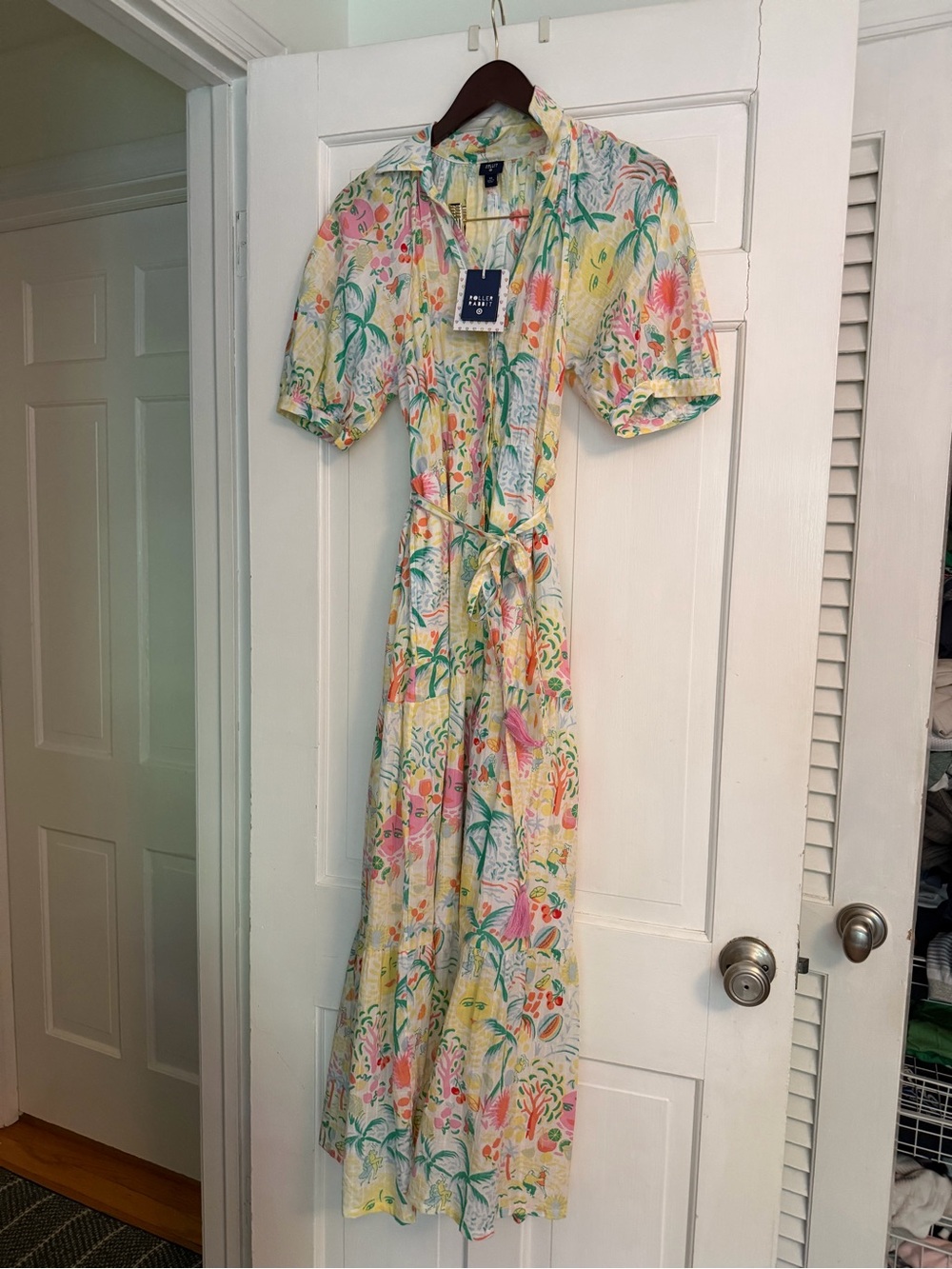 Roller Rabbit Pastel Floral Button-Front Maxi Dress